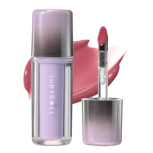 JUDYDOLL Ice Watery Lip Gloss GEN-2 Moisturizing Liquid Lipstick with Hyaluronic Acid & Collagen Long-lasting Mirror Lip Glazes with Iron Applicator(11 Glazing Plum)
