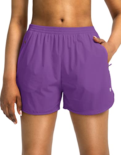 G Gradual Short feminino de corrida com bolsos com zíper, secagem rápida, atlético, academia, 7,6 cm
