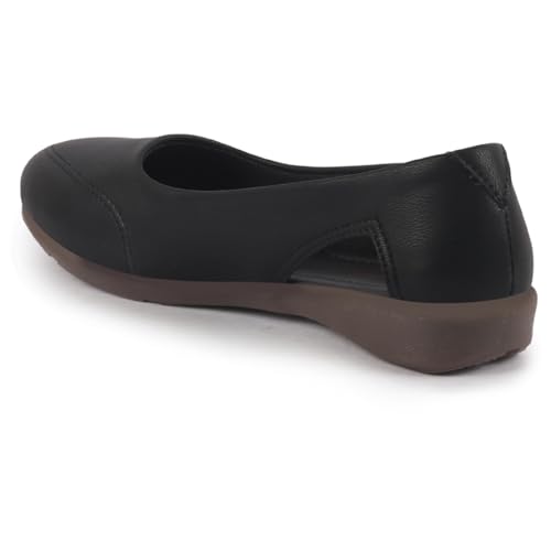 Image of FAUSTO Women Stylish Backless Casual Ballets | Low Heel Cut-Out Slip-On Ballerinas | Comfortable Walking Flats Sandals | Memory Cusion Insole
