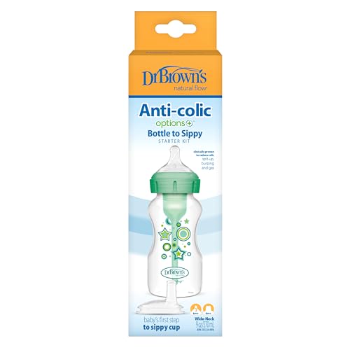Dr. Brown's Wide-Neck Sippy Bottle Starter Kit, Green, 6m+ - image 2