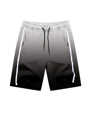 Boys 3 Pack Athletic Lightweight Shorts Quick Dry Zipper Pockets Shorts2