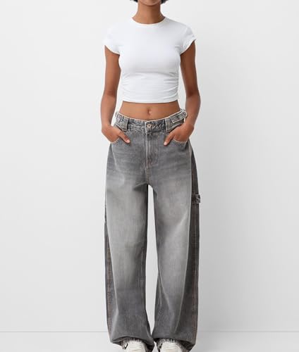 Women’s Baggy Jeans Y2k Hip Hop Wide Leg Jeans Vintage Casual Boyfriend Pants Teen Girls Loose Fit Denim Jeans2