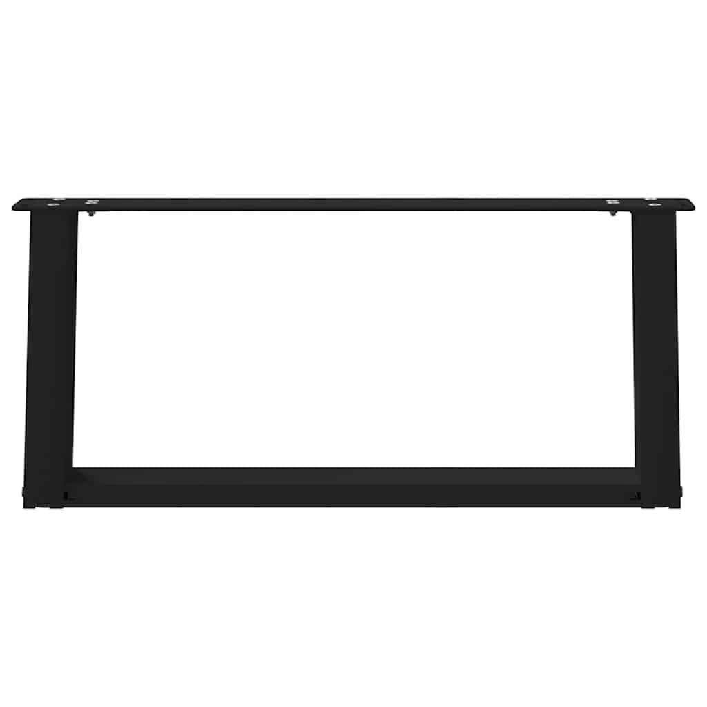Gambe per tavolino 2 pezzi a forma di U 60 x (30-31) cm in acciaio nero