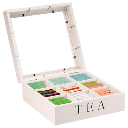 Soporte para la bolsa de té de madera estable con 9 compartimentos y acabado suave premium 4
