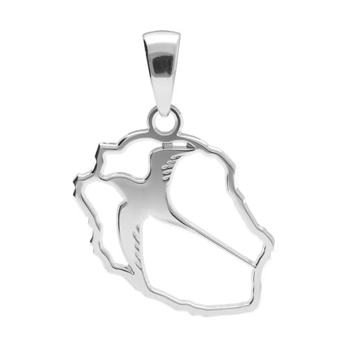 Pendentif carte Réunion oiseau argent 925 pour le quotidien