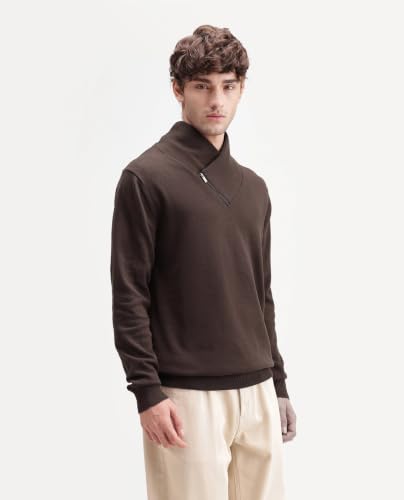Image of Men's Denver-A26 Regular Fit Paisley Cotton Quarter Zip Sweater