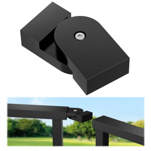 Image of 1 Pack Black Level Pivot Connector for Stainless Steel Flat Handrail,180 Adjustable Hand Rail Fitting for Top Railing, High Strength POM Connecting Block for Horizontal Handrail