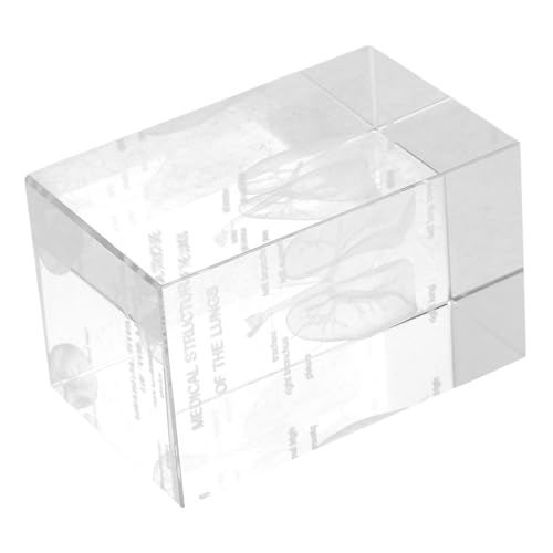 Cube décoratif scientifique en cristal premium avec gravure poumon 3D Abaodam