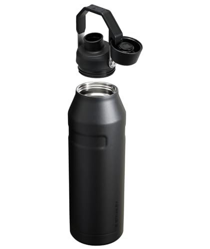 Image of Stanley IceFlow Fast Flow Water Bottle 50 oz | Angled Spout Lid | Lightweight and Leakproof for Travel and Sports | Insulated Stainless Steel | BPA-Free | Black 2.0