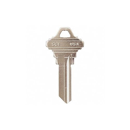 Kaba Ilco Key Blank, Commercial/Residential, Solid Brass, 1145, PK 50 SC1-NP - 1 Each