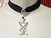Sigil of Lucifer Silvertone Pendant on 13 to 15 inch Black Velvet Gothic Choker Witchy Halloween Satanic Necklace