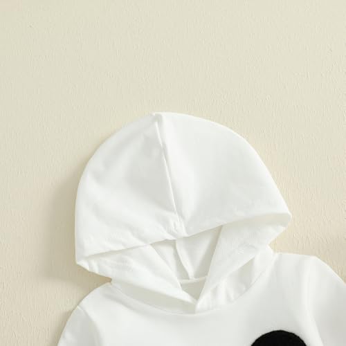 Lamuusaa Toddler Baby Boy Halloween Outfit Long Sleeve Ghost Hoodie Sweatshirt Jogger Pants 2Pcs Fall Outfits 3M-3T4