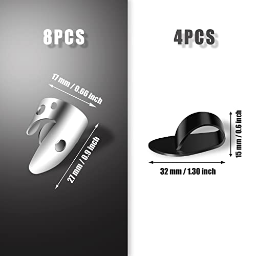 SAVITA Doigts Plectre Réglables, Mediator Guitare Comprenant 8 Pièces Acier Inoxydable Argenté Médiators Picks + 4… - Les Beatles, Paul McCartney, John Lennon, RIngo Starr, George Harrison SAVITA Doigts Plectre Réglables, Mediator Guitare Comprenant 8 Pièces Acier Inoxydable Argenté Médiators Picks + 4… – Image 3
