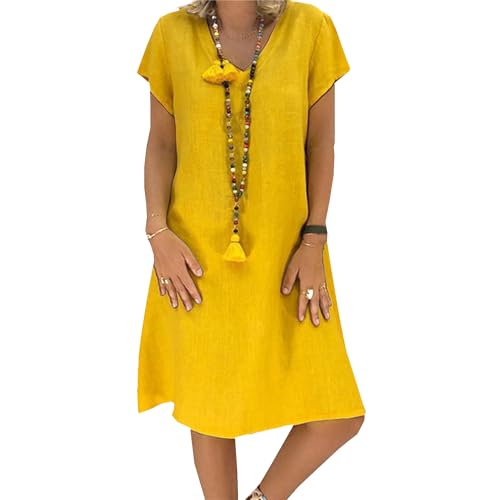 Vestidos de Verano de Talla Grande para Mujer, Mangas abullonadas, cómodos, para Viajar, Playa y Vacaciones 2025