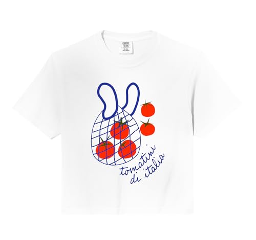 Tomatini Di Italia | Italian Tomatoes Pomodoro Bag Graphic Comfort Colors Crop Top