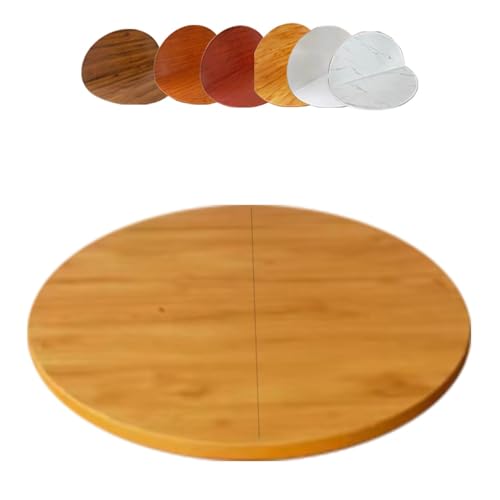 GIBUSHR 100cm 円形 木製 折りたたみテーブルトップ 一時的なテーブル 天板 丸 交換用 ケータリング宴会パーティー 脚なし 半円折り(Wood,110cm/43")