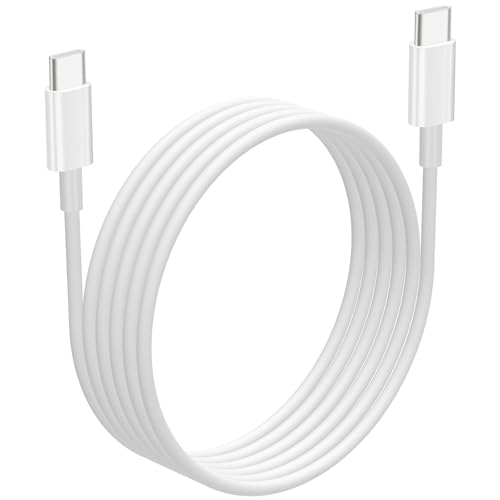 jpyyw 1-Pack USB-C to USB-C Cable 60W High-Speed Charging, Durable 3FT TPE for iPhone 16/15 Pro Max/iPad Pro/Galaxy (White)