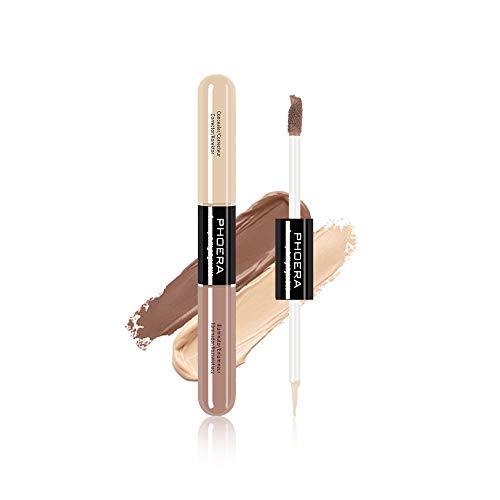 Ownest Double-Head Liquid Concealer,Concealer Liquid Face Makeup Full Coverage Concealer Waterproof Concealer Contour-101#Tauoe/Lvory