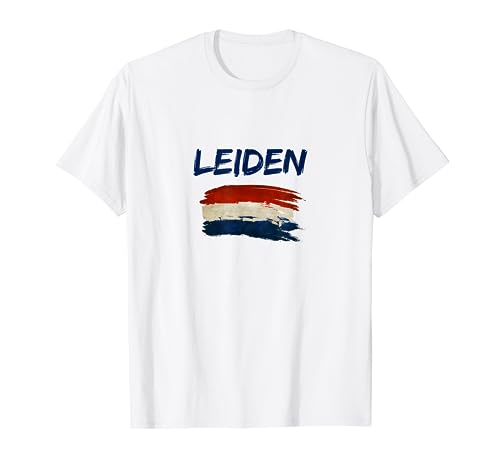 Leiden Dutch Flag Design for Netherlands Enthusiasts T-Shirt, White
