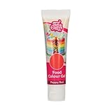 FunCakes Food Colour Gel Rosso Papavero: Coloranti Alimentare Concentrati per Crema, Fondente, Marzapane, Pasta. Facile da Dosare. Gocce Individuali per Creare Colori Vivaci. Halal. 30 g