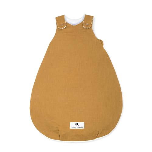 Julius Zöllner Babyschlafsack Musselin, warme Füllung 2,5 TOG, waschbar bei 40°C, Made in Germany, Oeko TEX Standard 100, Zimt, Gr. 68/74