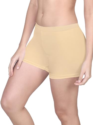 Image of DChica Essentials Women Boyshorts Panties, Bloomers for Women's with Good Hip Coverage & Inner Elastic, Seamless, High Rise Underwear Shorts - (Pack of 1 & 2) Solid Colors