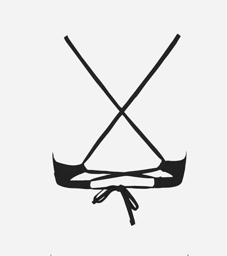 CUPSHE Women's Bikini Top V Neck Triangle Top Crisscross Back Self Tie Spaghetti Straps4