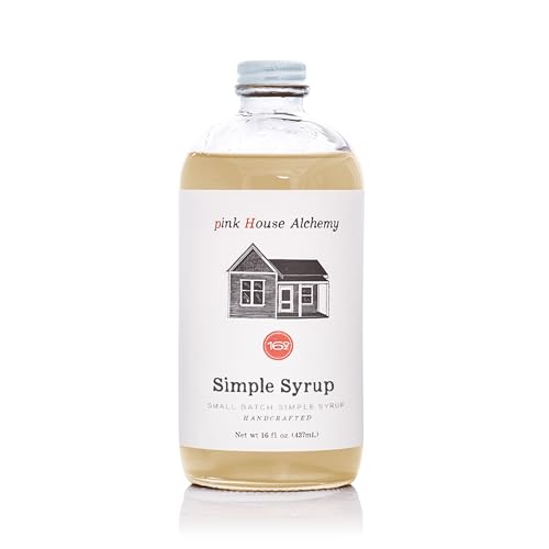 Image of Pink House Alchemy Classic Simple Syrup, 16 oz, Handcrafted, All-Natural | Pure Cane-Sugar Cocktail Sweetener, Small-Batch