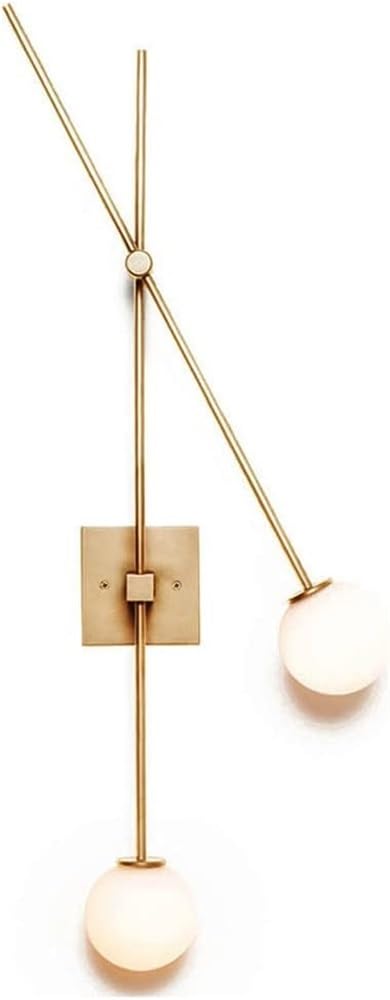 SXECAEPS Indoor Globe Glass 2-Lights Wall Mount Light Postmodern Art Deco Lighting Sconce Fixture G4 Sconces Adjustable Lamp for Living Room Bedside Nightstand Vanity Bathroom(Oro)