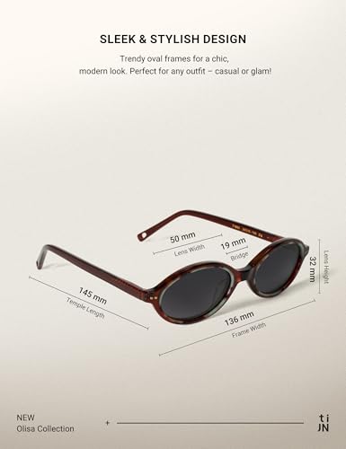 TIJN Olisa Retro Oval Sunglasses for Women Men,Polarized UV Protection Shades,Stylish Frame Sun Glasses,2025 Trendy Sunnies