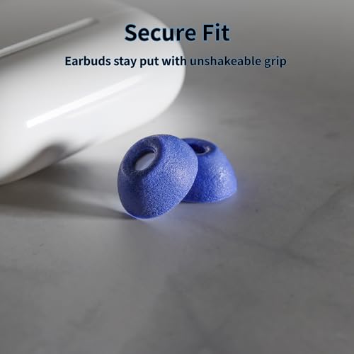 Image of Comply TrueGrip MAX | Premium Memory Foam Replacement Earbud Tips for Apple AirPods Pro Gen 3 | Long Lasting Comfort, MAX Durability, Secure Fit, Superior Noise Isolation| Blue (Large) (3 Pairs)