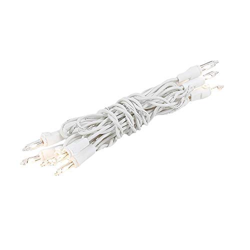 Novelty Lights 5 feet 10 Bulb Clear Mini Light String on White Wire Non-Connectable Incandescent Fairy Lights for Bottles and Crafts 4 Bulb Spacing 24 Lead Stackable Fused Plug