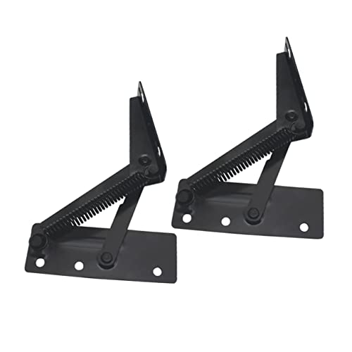 FOYTOKI 2pcs Spring Hinge for Sofa Black Folding Lifting Bracket Easy Install Remove