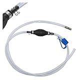 Gasoline Siphon Hose Pump, Manual Fuel Transfer Pump, High Flow Gas Oil Fuel Transfer Siphon Pump, Hand Fuel Pump with 2 PVC Siphon Hoses for Water Gasoline Oil Petrol Diesel (Blue)