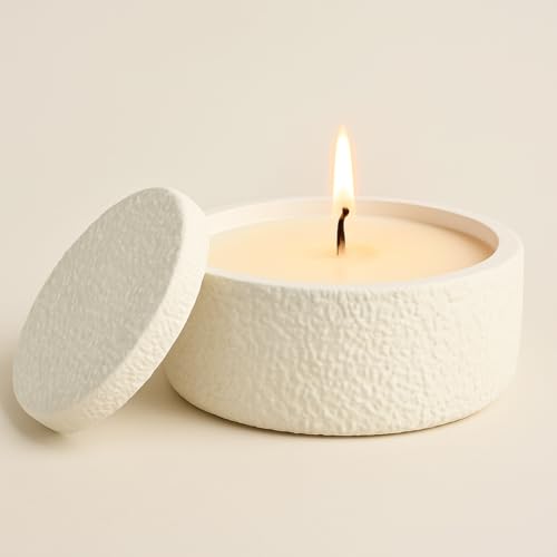 Image of Kitty Cat Handmade Concrete Vanilla Scented Candle | Long Burn Soy Wax Jar | Aesthetic Home Decor & Gift | Reusable Round Jar with lid | Perfect for Christmas, Festival & Bedroom Decor
