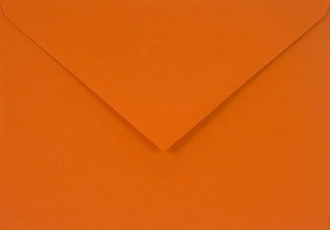 Netuno 100 orange coloured envelopes DIN C6 114x162mm 4.49x6.39 inches 115gsm Sirio Color Arancio pointed gummed flap no window for wedding invitations birthday greeting cards flyers Christmas voucher — image 1