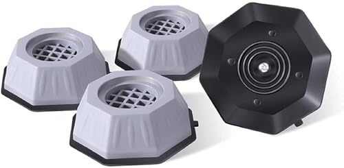 Image of Boniry Anti Vibration Pads for Washing Machine Washing Machine Feet Shock Absorber Noise Cancelling Washer Support, Heightening Pads with Suction (Pack of 4)
