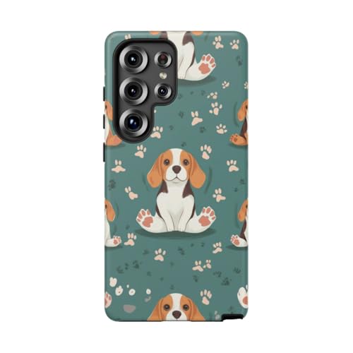 Coque rigide mate Galaxy S25 Ultra beagle bleu sarcelle, design fin anti-rayures