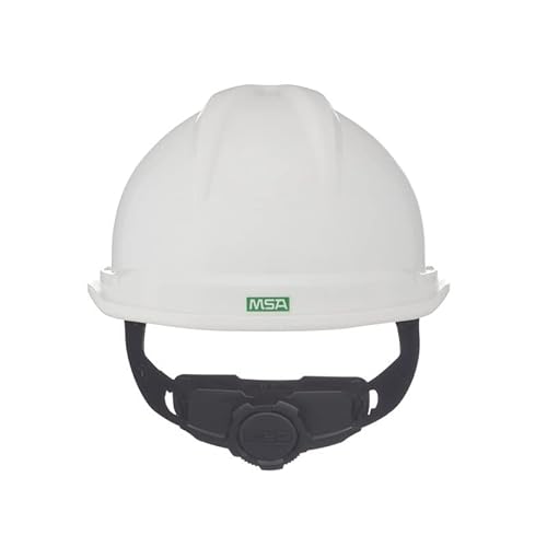 Msa 10034018 V-Gard 500 Cap Style Safety Hard Hat With Fas-Trac Iii Ratchet Suspension | Polyethylene Shell, Superior Impact Protection, Self Adjusting Crown-Straps - Standard Size In White #TOP5