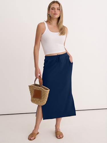 Image of ANRABESS Casual Maxi Skirts for Women, High Waist, Summer, Drawstring, Ideal for Daily Wear, Office & Weekend Outings 2026