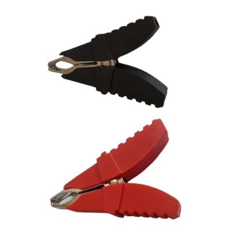 Image of Insulated Alligator Clips 50A Crocodile Clamps Electrical Test Clamps Clips Battery Cable Clips Clamp 2Pcs Red, 2Pcs Black
