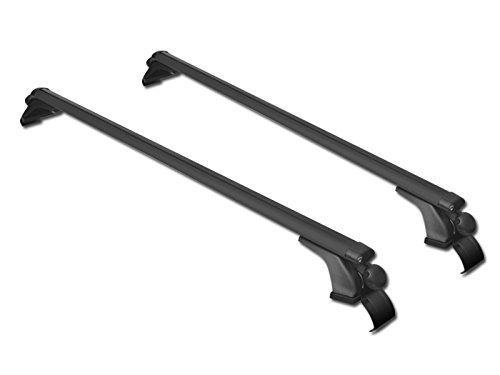R&L Racing 50" Black Rail Roof Rack Aluminum Oval Window Frame Cross Bars