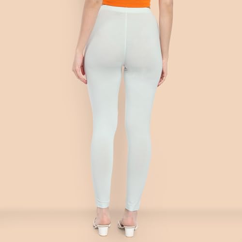Image of ONE SKY Women Ankle Length Leggings | Premium Cotton Modal Spandex Blend | High Waist Stretchable & Bio-Washed Fabric | Colour-Lock | Ethnic Leggings for Women