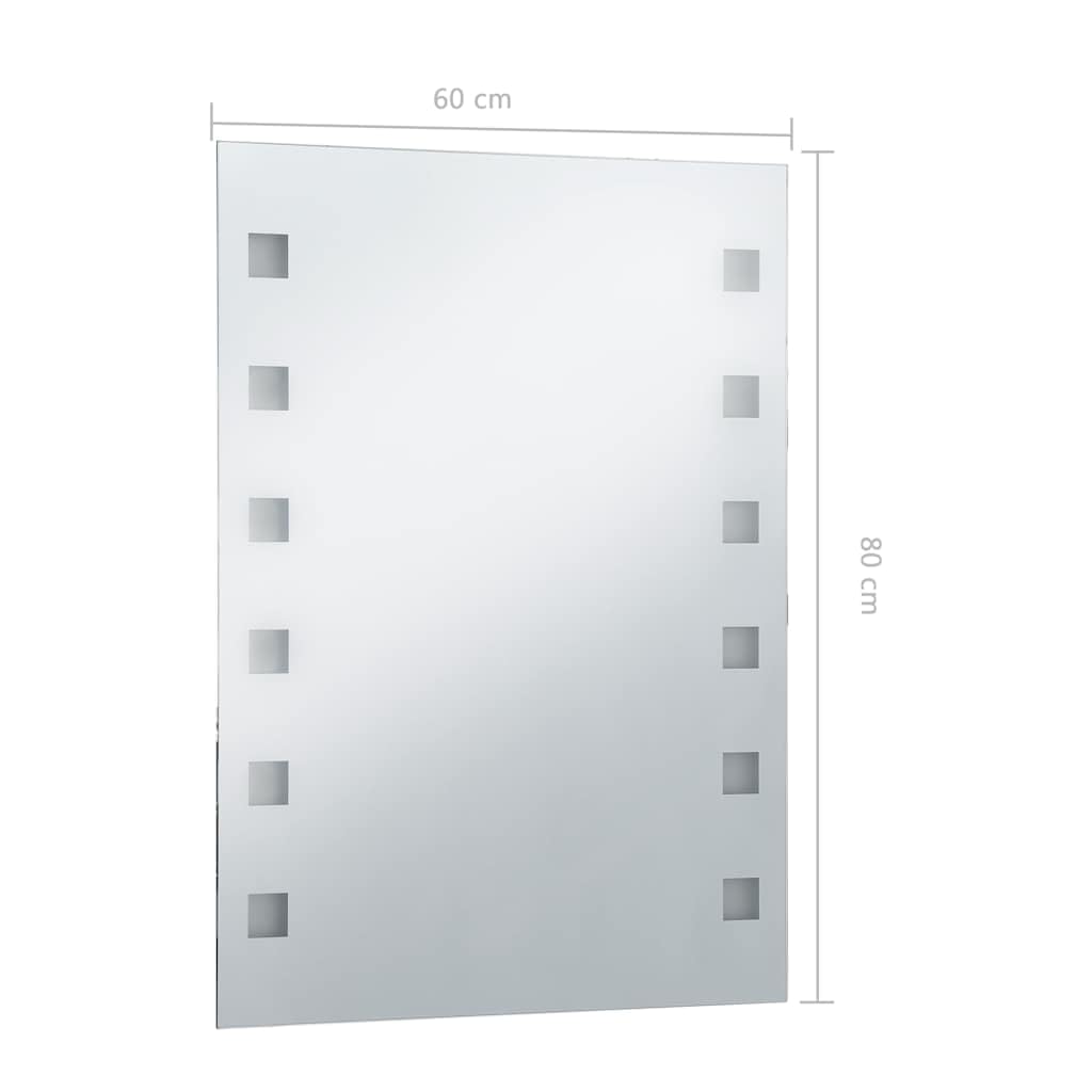 Espejo de baño LED 60 x 80 cm con protección IP44, 1 espejo con adaptador y material de montaje para iluminación precisa y luz difusa, ideal para maquillaje