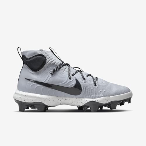 Nike Alpha Huarache NXT MCS Men's Baseball Cleats (DJ6519-003, Wolf Grey/White/Pure Platinum/Dark Smoke Grey) Size 73