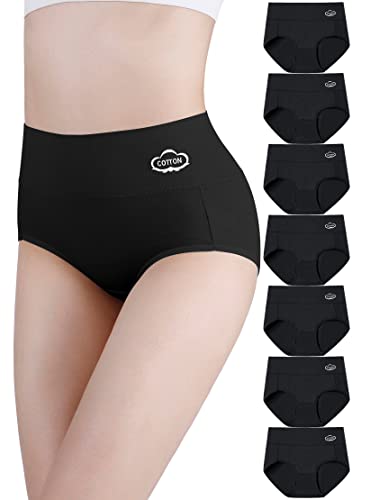 Image of QLDYPA Cotton Panties High Waist Underwear Soft Stretch Full Coverage Briefs for Women(7 Pack)