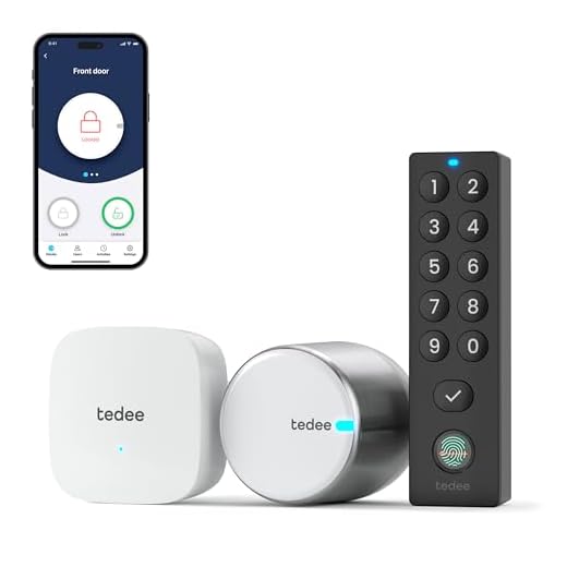 tedee GO2 Allu Serratura Smart con WiFi e tastierino biometrico per l'accesso remoto, Alexa Google Smart Home, Serratura intelligente con app e Bluetooth