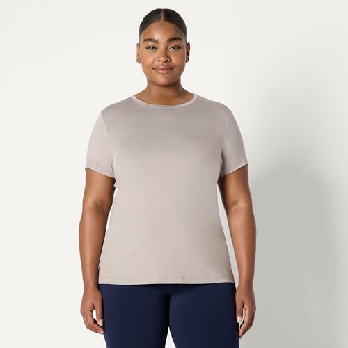 Image of Amazon Essentials Women's Active Quick Dry Tech Stretch Short-Sleeve Crewneck T-Shirt, Multipacks