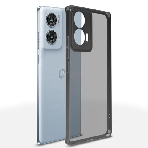 Image of Pikkme Motorola Moto Edge 50 Fusion 5G / Motorola Moto G96 5G Frosted Translucent Clear Back Cover Flexible Case Shockproof Protective Silicone Thin Cover (Black)