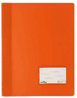 5er Sparpack DURABLE Hunke & Jochheim Schnellhefter DURALUX®, transluzente Folie, für A4 Überbreit, 280x332mm (orange, 5 Stück)